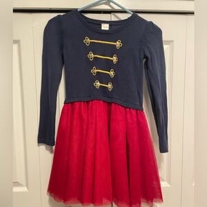 Gymboree Navy and Red Kids Dress with Gold Accents